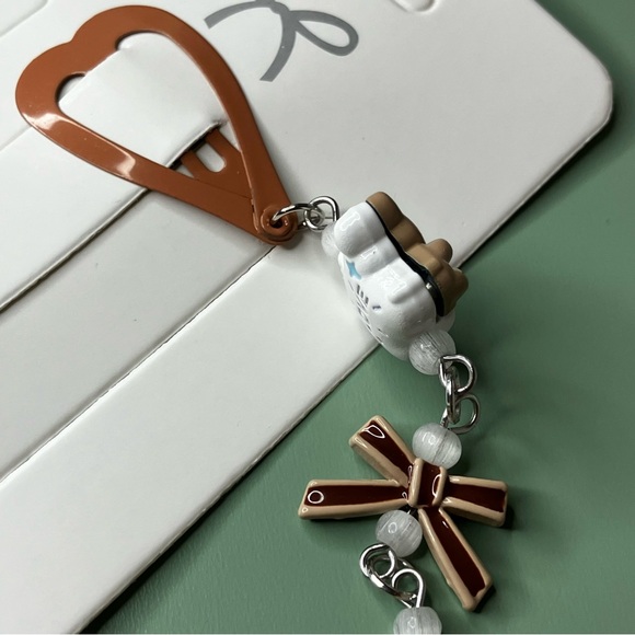 Bears, Bow, and Angel Handmade Beaded Heart Shape Barrette - Picture 5 of 8